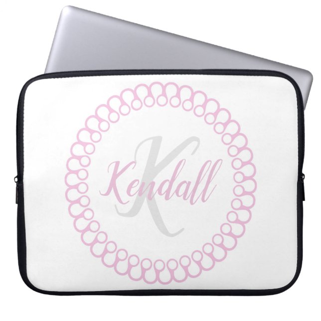 Rosa Decorative Monogram Laptop sleeve (Framsidan)