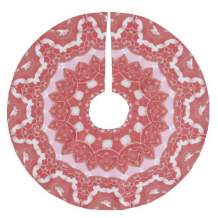 Rosa Decorative Träd Skirt Julgransmatta Borstad Polyester