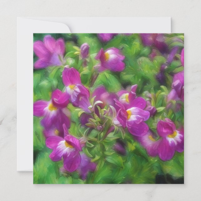 Rosa Deep Rosa Snapdragon Blommigt Art Note Card Tack Kort (Framsida)