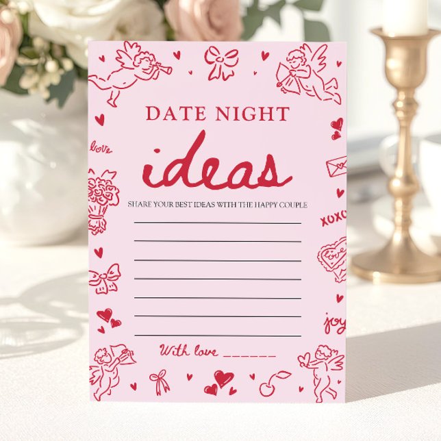 Rosa dejidéer för bröllopsfest  inbjudningar (Pink Date Night Ideas Bridal Shower Game)