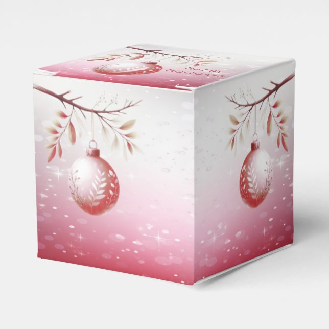 Rosa Dekorativ julklapp Boll Helgdag Gift Box Presentaskar (Framsidan Sidan)