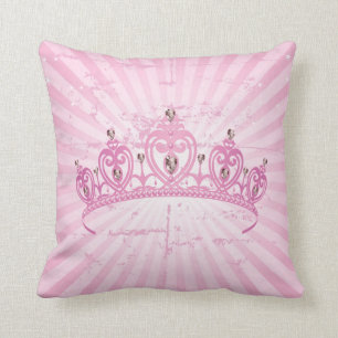 Rosa dekorativ kudde för Princess Kröna Tiara