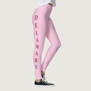 Rosa Delaware State Flower Peach Blommar Leggings
