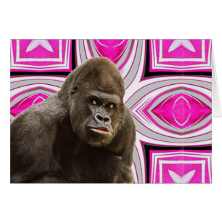 Rosa Delight Gorilla Hälsningskort