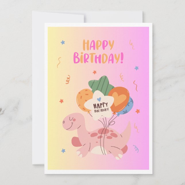 Rosa - delikat Grattis på födelsedagen-digitalkort Julkort (Framsida)