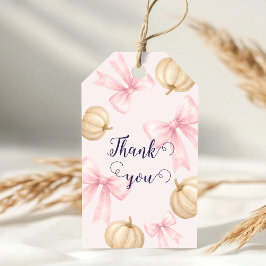 Rosa delikat knumpkin Baby Shower Presentetikett