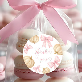 Rosa delikat knumpkin Baby Shower Runt Klistermärke