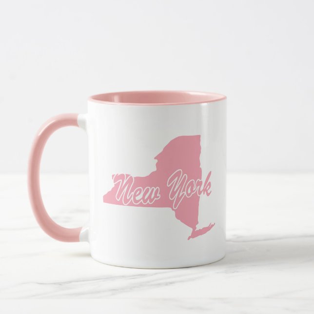Rosa delstaten New York Shape Mugg (Vänster)