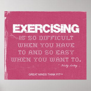 Rosa Denim Fitness Quote for Exercise Motivation Poster