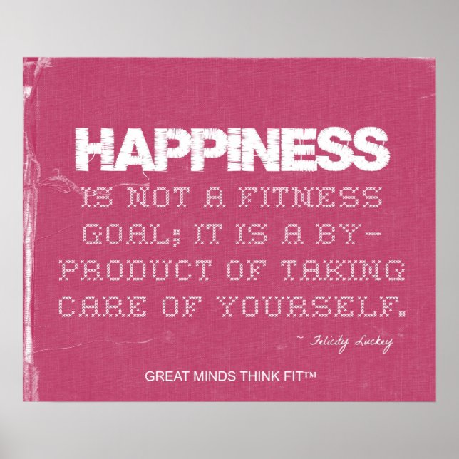 Rosa Denim Fitness Quote for Happity Poster (Framsidan)