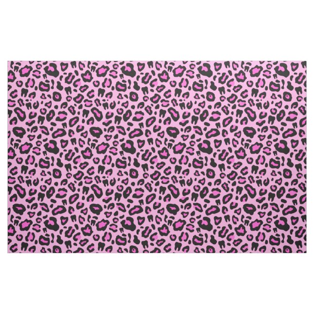 Rosa Dentalt leopartryck Tyg (Fat Quarter)