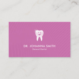 Rosa Dentist Smiling Tooth Dental Möte Tidsbeställning Kort