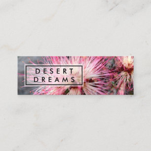 Rosa Desert Fairy Duster Wildblomma Foto Travel Mini Visitkort