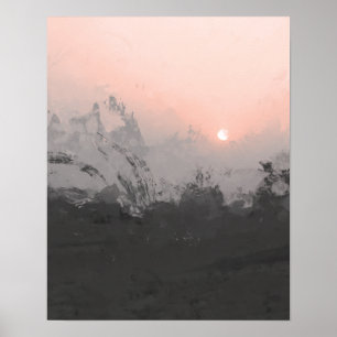 Rosa Desert Sunset Fotografitryck Poster