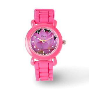 Rosa design för lotusblommablommafred armbandsur