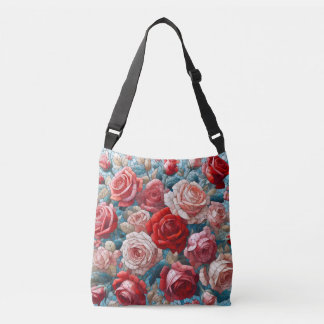 Rosa design med glasmålning på handväska axelväska