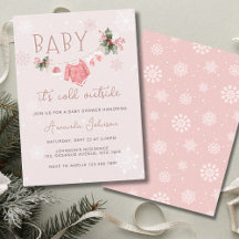 Rosa Det är kallt ute jul Baby Shower