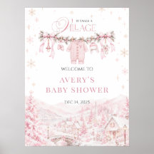 Rosa Det Tar en By Christmas Baby Shower Flicka