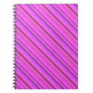 Rosa diagonal rand anteckningsbok med spiral