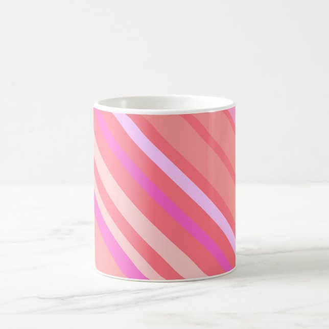 Rosa Diagonal Rand Kaffemugg (Center)