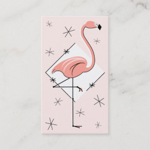 Rosa diamant affärs kort med flamingo