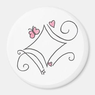 Rosa diamant magnet
