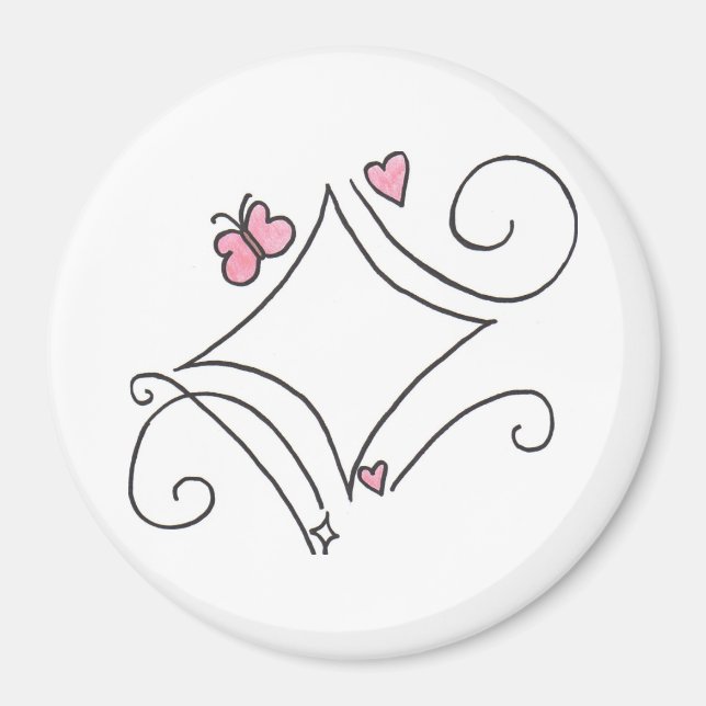 Rosa diamant magnet (Framsidan)