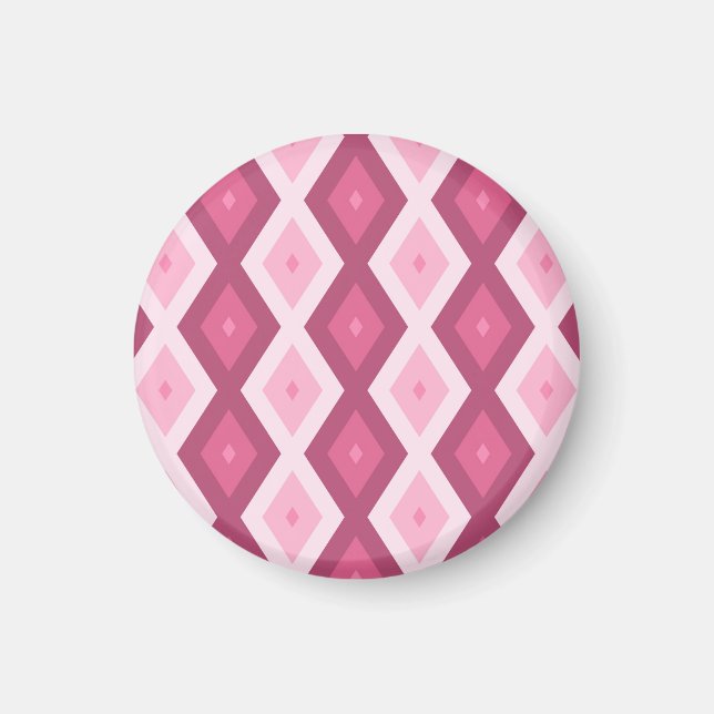 Rosa diamant mönster magnet (Framsidan)