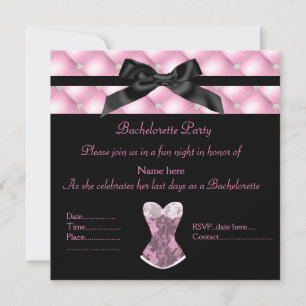 Rosa diamant ny design svart klassisk korsett inbjudningar