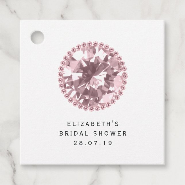Rosa diamant och spets gåvor etiketter (Framsida)