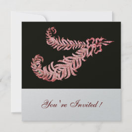 ROSA DIAMANTFJÄDRAR , Silvermetallisk Inbjudningar