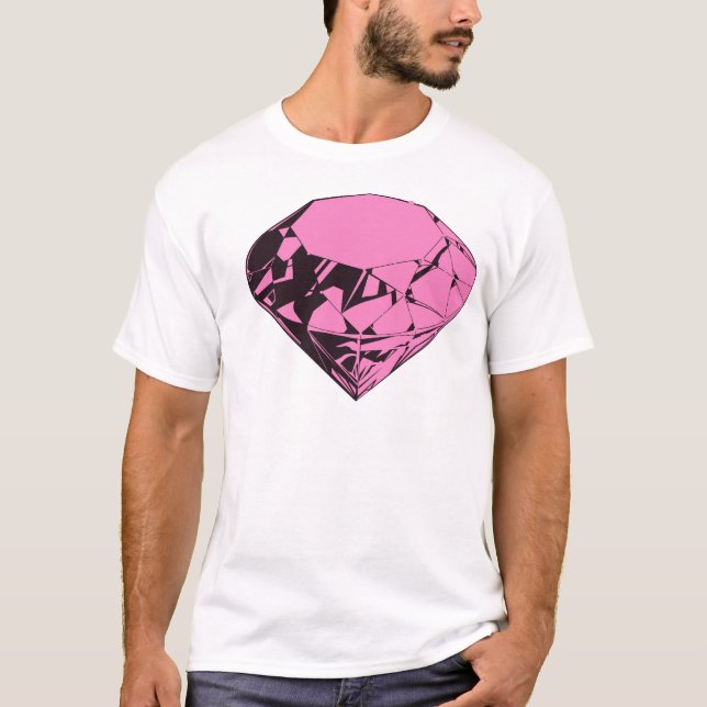 Rosa diamantSilkscreendesign Tee (Framsida)