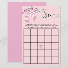Rosa Diamond Coquette Bow Baby Shower Bingo