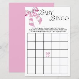 Rosa Diamond Coquette Bow Baby Shower Bingo