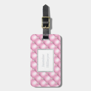 ROSA DIAMOND GLITTER ANPASSNINGSBAR LUGGAGE TAG BAGAGEBRICKA
