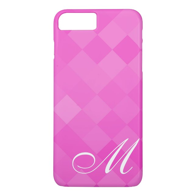 Rosa Diamond Mönster och Monogram Case-Mate iPhone Skal (Baksida)