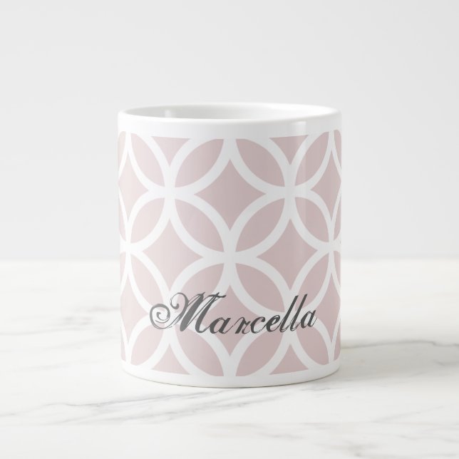 Rosa Diamond Mönster Personlig Giant Coffee Mugg Jumbo Mugg (Framsidan)