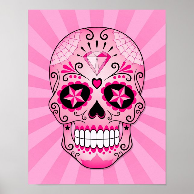 Rosa Diamond Sugar Skull Poster (Framsidan)