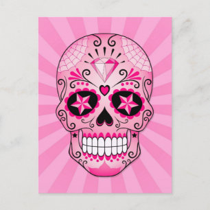 Rosa Diamond Sugar Skull Vykort