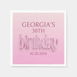 Rosa Diamonds Birthday Pappersservett