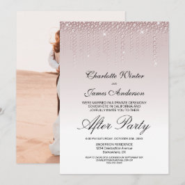 Rosa Diamonds Bröllop efter Party Inbjudningar