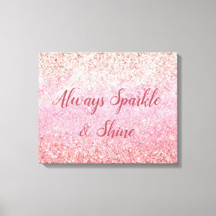 Rosa Diamonds Glam Glittery Glitz Canvastryck