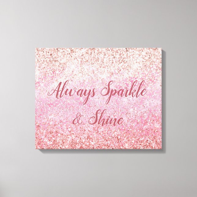 Rosa Diamonds Glam Glittery Glitz Canvastryck (Framsida)