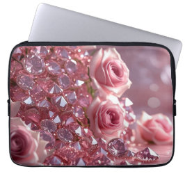 Rosa Diamonds & Petals Laptop Fodral