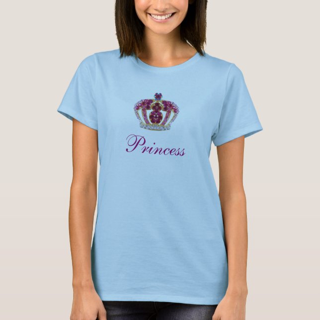 Rosa Diamonds Princess Krona T-shirt (Framsida)