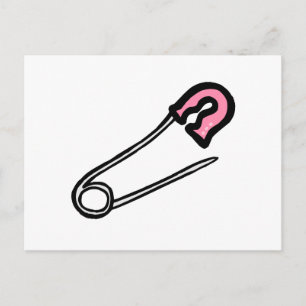 Rosa Diaper Pin Vykort