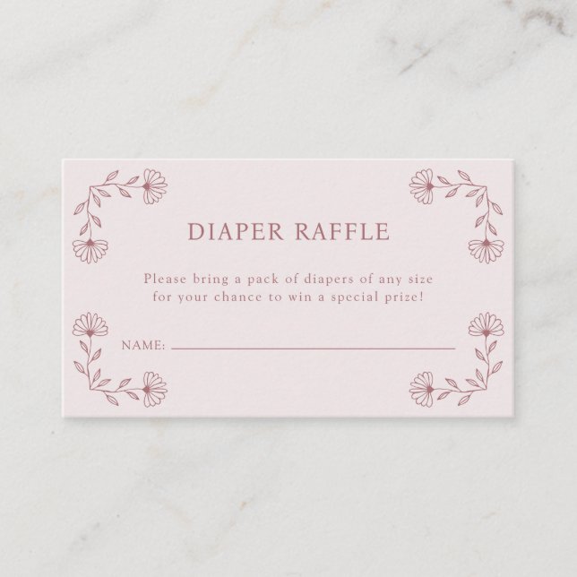 Rosa Diaper Raffle Card Tilläggskort (Framsida)