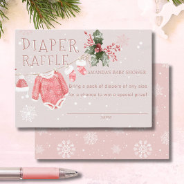 Rosa Diaper Raffle Det är Kall utanför babyskor Tilläggskort