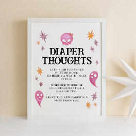 Rosa Diaper Thoughts Halloween Baby Shower Sign Poster