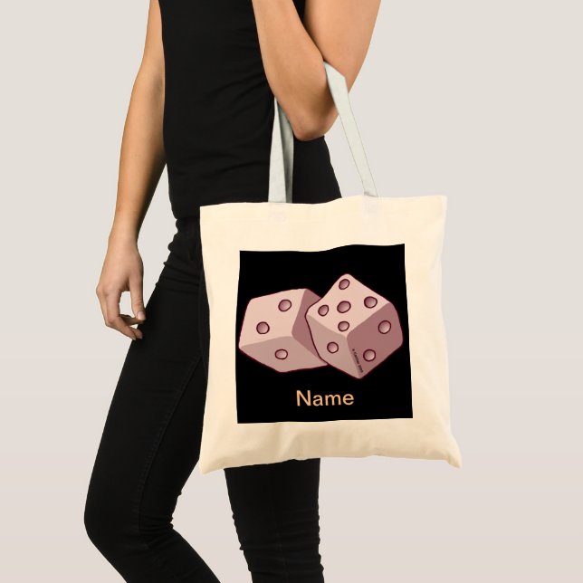 Rosa Dice Tote Bag Tygkasse (Framsida (produkt))